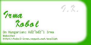 irma kobol business card